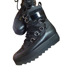 Autre Marque Botines Högl de cuero negro Goretex Negro