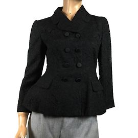 Dolce & Gabbana Seide Spitzenjacke Schwarz