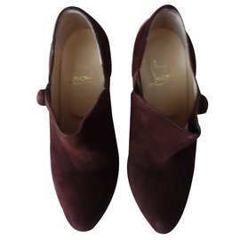 Christian Louboutin-Ankle Boots-Dark red