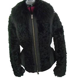 Moschino black down jacket with sheep fur Black