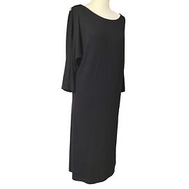 Jaeger Schwarzes Midikleid Schwarz