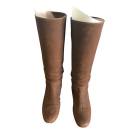 Prada-Suede boots-Light brown