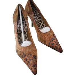 Autre Marque Leopard Print Deerskin Pumps 8cm Heels Leopard print