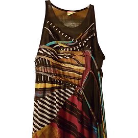 Autre Marque Robe Save the Queen Multicolore et Noire en Acrylique Multicolore Autre