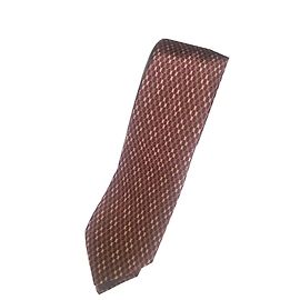 Corbata Christian Dior Slim de Seda Estampada Marrón Beige Rojo Oscuro Castaño Beige Burdeos