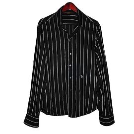 Roberto Cavalli Camicia casual a righe classiche Nero Bianco