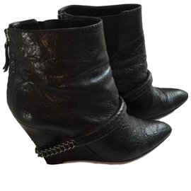 Givenchy Black Lambskin Ankle Boots Black