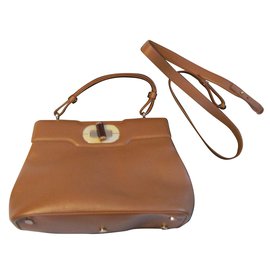 Bulgari-“Isabella Rossellini” large handbag-Brown,Caramel