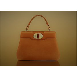 Bulgari-“Isabella Rossellini” large handbag-Brown,Caramel