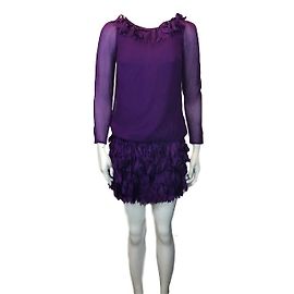 Conjunto de Top e Saia de Seda Reiss Ameixa Ameixa