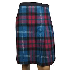 Weekend Max Mara Wrap plaid skirt Black Blue Purple
