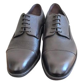 Ermenegildo Zegna-Ébano lace up sapatos-Castanho escuro