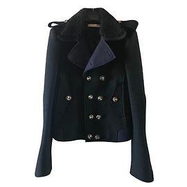 Balenciaga Wool Jacket Black Navy Blue Black Navy blue