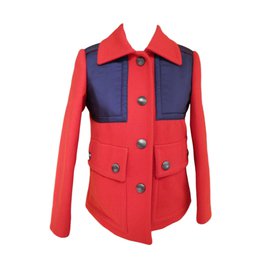 Miu Miu Coats, Outerwear Red