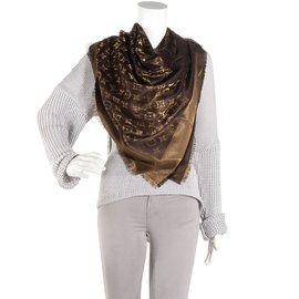Louis Vuitton-Louis vuitton shawl monogram shine brown-Brown