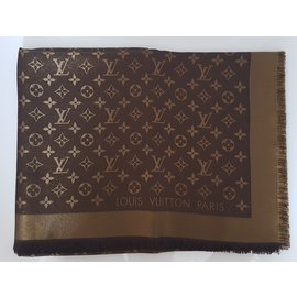 Louis Vuitton-Louis vuitton shawl monogram shine brown-Brown