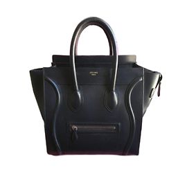 Céline Luggage Handbag Blue Leather Blue