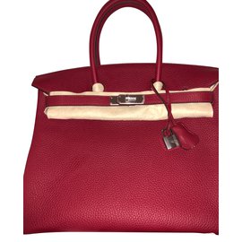 Hermès-Birkin 35-Roja