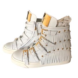 Baskets Giuseppe Zanotti en cuir blanc 37 Blanc Autre