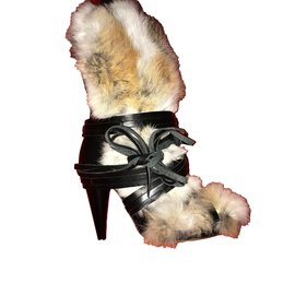 Isabel Marant-rabbit fur boots-Multicolore