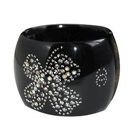 Chanel Black Resin Cuff Bracelet Black