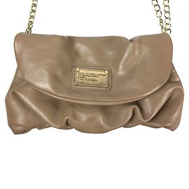 Marc Jacobs beige vegan leather clutch Beige