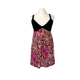 Camisón La Perla Studio de Nylon Negro y Rosa Negro Rosa Multicolor