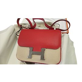 Hermès Constance 24 rouge casaque palladium Rouge