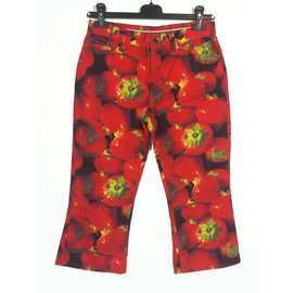 D&G-Printed bermuda cotton pants-Red,Yellow