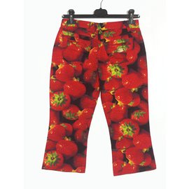 D&G-Printed bermuda cotton pants-Red,Yellow