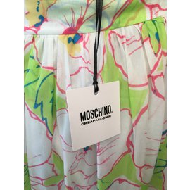 Moschino Cheap And Chic-gonne-Rosa,Bianco,Verde