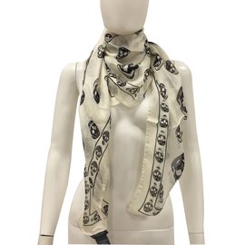 Alexander Mcqueen-Silk scarves-White