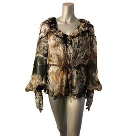 Roberto Cavalli Camicetta tunica Marrone