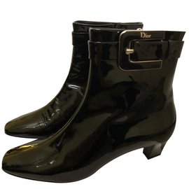 Botines Dior de charol negro Negro