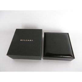 Bulgari-Caixa interna e caixa exterior da caixa da jóia da colar de Bulgari-Preto,Cinza antracite