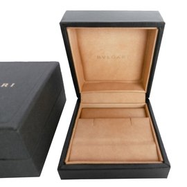 Bulgari-Caixa interna e caixa exterior da caixa de jóia dos brincos de Bulgari-Preto,Cinza antracite