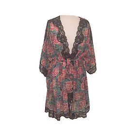 Christian Dior Kimono Noir Rose Rouge Bleu