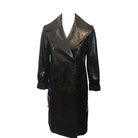 The row-Leather coat-Black