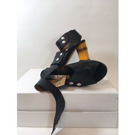 Acne-Pica Bamboo Sandals-Black
