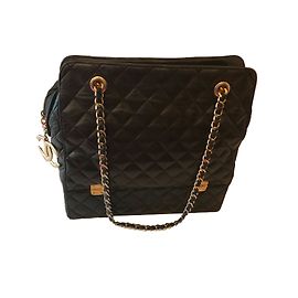 Chanel Black Quilted Leather Handbag Black