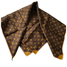 Louis Vuitton-Sciarpe di seta-Marrone