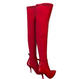 Fendi-Rockoko Thigh High Boots-Red