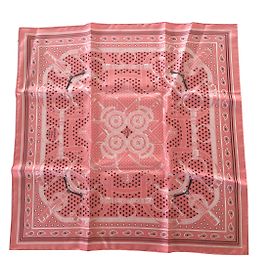 Hermès Square Spur Silk Scarf Pink Pink