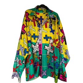 Gianni Versace Cross Patterned Shirt Multiple colors