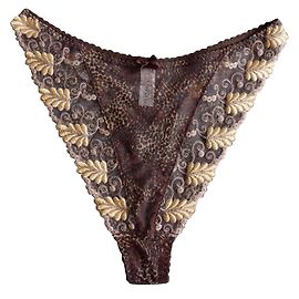 Autre Marque SIMONE PERELE String Spitze Braun Größe 4 Braun