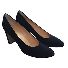Escarpins Walter Steiger Bleu Marine Daim Taille 39 Bleu Marine