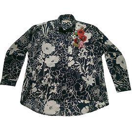 Camicia asimmetrica Rene Derhy in cotone bianca e blu Bianco Blu