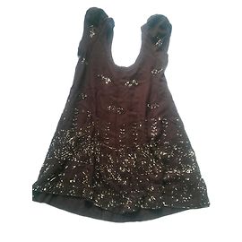 Camicetta Antik Batik Senza Maniche con Perline Bordeaux Bordò