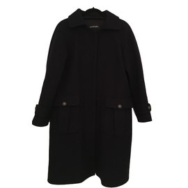 Chanel-Coats, outerwear-Navy blue