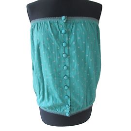 Bustier American Retro Verde de Algodón Verde